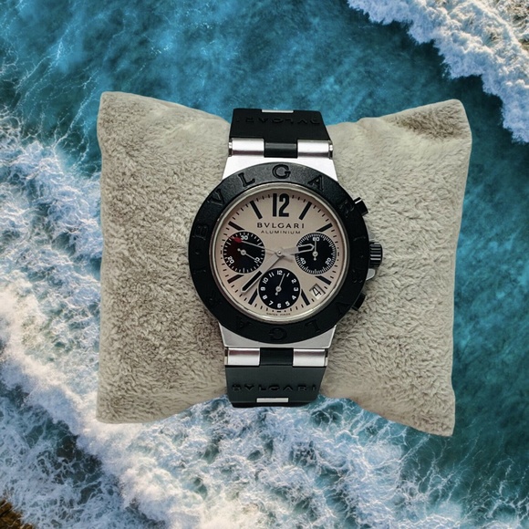 BVLGARI Accessories - Bulgari Bvlgari Diagono Chronograph Watch Black Rubber Band Limited